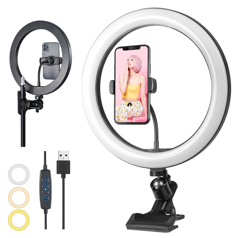 Photography Videos Free - 調光可能なLEDリングライト、電話用USB自撮りランプ、ライブストリーミング、スタジオビデオ写真、プロ仕様の照明、26cm