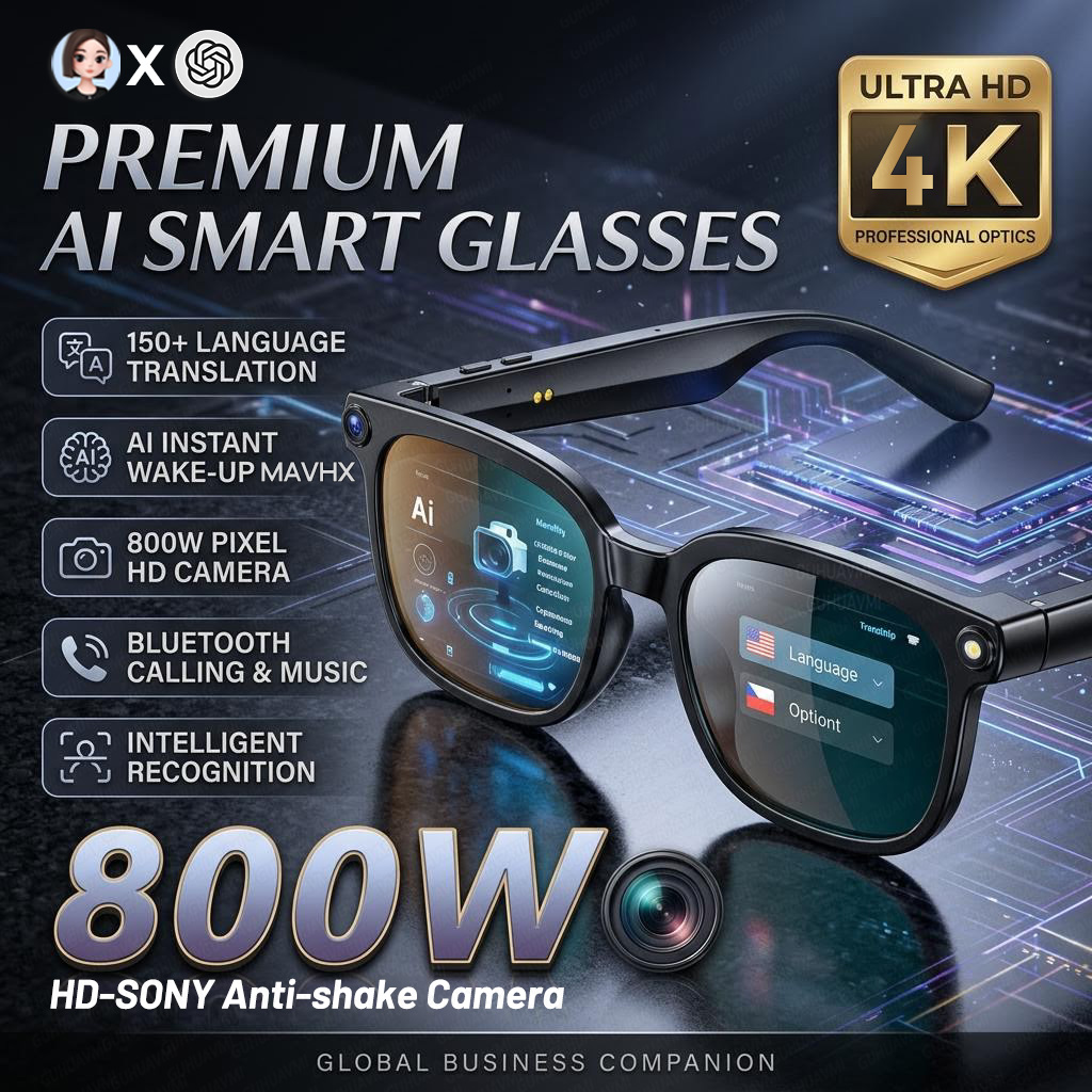 2026年 4K 8MP スマートグラス メンズ HDカメラ - Photography Japanese のレビューと価格