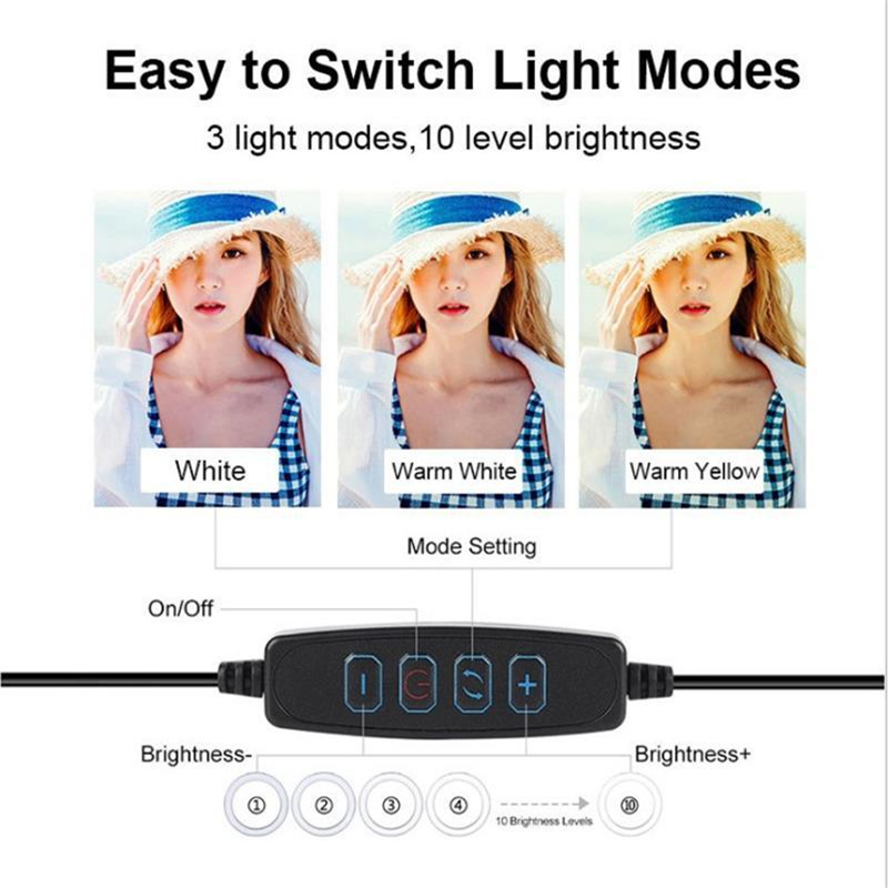 調光可能なLEDリングライト、電話用USB自撮りランプ、ライ - Photography Videos Free のレビューと価格