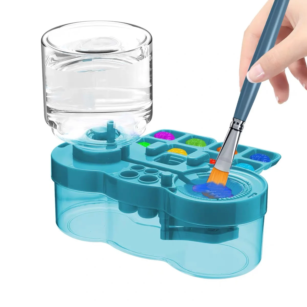 排水ボタン付きペイントブラシウォッシャー自動水循環水彩ペンク - Photography Design のレビューと価格