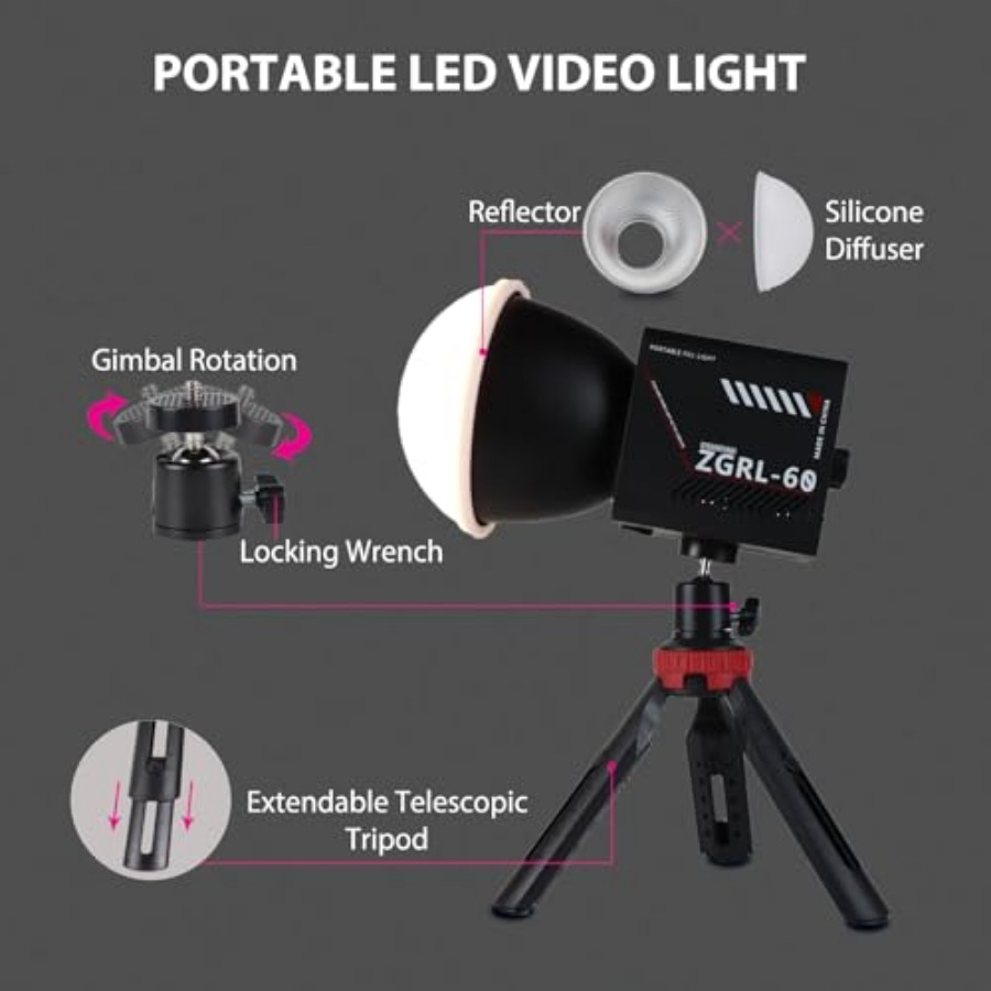 60W COB LED ビデオライト ハンドヘルド ポータブ - Photography Videos Free のレビューと価格
