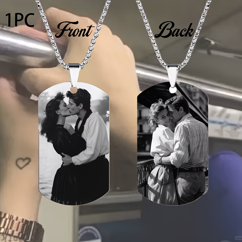 愛を込めて刻印されたカスタムネックレス：両面カップル写真ペン - Photographic Memory のレビューと価格
