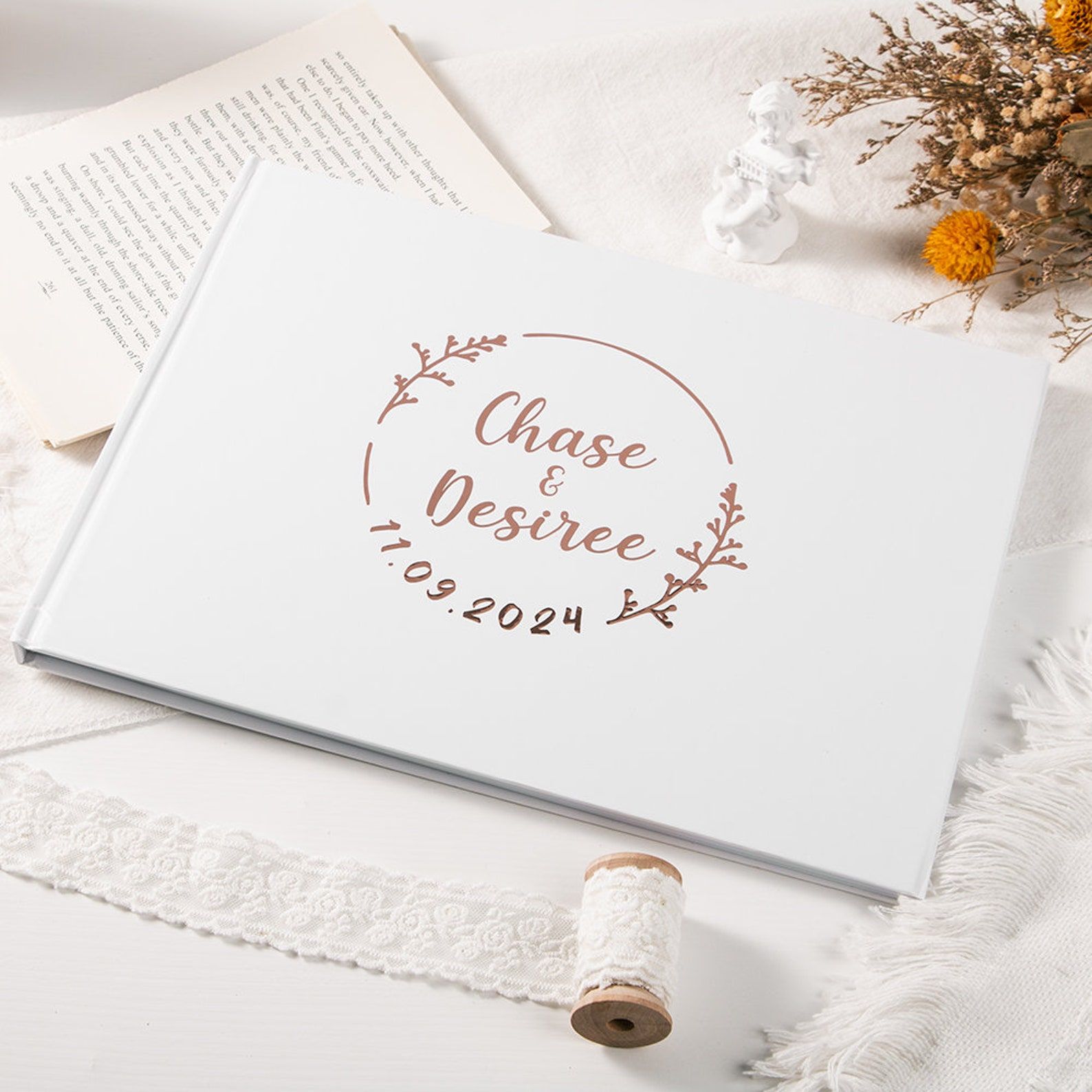 カスタム結婚式のゲストブック パーソナライズされたゲストブッ - Photography Book のレビューと価格